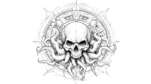 Gothic Cthulhu Skull Vinyl Car Decal Sticker – Waterproof & UV-Resistant 5.4