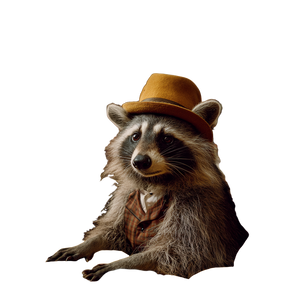 Raccoon In Hat Vinyl Car Decal Sticker – Waterproof & UV-Resistant 6.826666666666667"