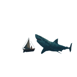Shark Boat Vinyl Car Decal Sticker – Waterproof & UV-Resistant 3.4133333333333336"