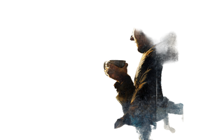 Thoughtful Coffee Moment Vinyl Car Decal Sticker – Waterproof & UV-Resistant 2.986666666666667"