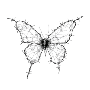 Barbed Wire Butterfly Vinyl Car Decal Sticker – Waterproof & UV-Resistant 3.4133333333333336"