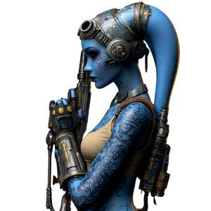 Blue Twi'Lek Smuggler Vinyl Car Decal Sticker – Waterproof & UV-Resistant 3.4133333333333336"