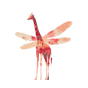 Feathered Giraffe Vinyl Car Decal Sticker – Waterproof & UV-Resistant 6.826666666666667"