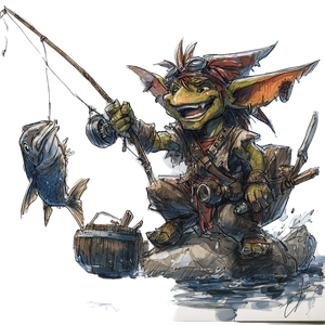 Goblin Pirate Fishing Vinyl Car Decal Sticker – Waterproof & UV-Resistant 3.4133333333333336"