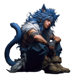 Blue-Haired Cat Boy Vinyl Car Decal Sticker – Waterproof & UV-Resistant 6.826666666666667"