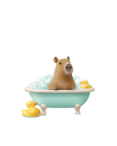Baby Capybara Bath Vinyl Car Decal Sticker – Waterproof & UV-Resistant 4.0"