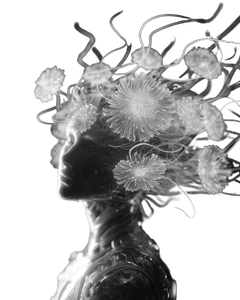 Neural Floral Fusion Vinyl Car Decal Sticker – Waterproof & UV-Resistant 8.0"