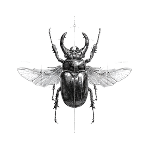 Minimalist Beetle Tattoo Vinyl Car Decal Sticker – Waterproof & UV-Resistant 6.826666666666667"
