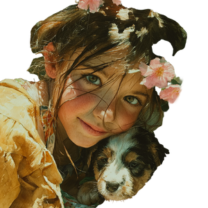 Joyful Child And Puppy Vinyl Car Decal Sticker – Waterproof & UV-Resistant 3.4133333333333336" Joyful Child And Puppy Vinyl Car Decal Sticker – Waterproof & UV-Resistant 3.4133333333333336"