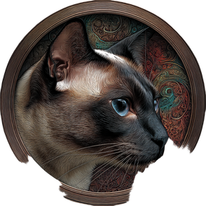 Metal Siamese Cat Vinyl Car Decal Sticker – Waterproof & UV-Resistant 3.4133333333333336"