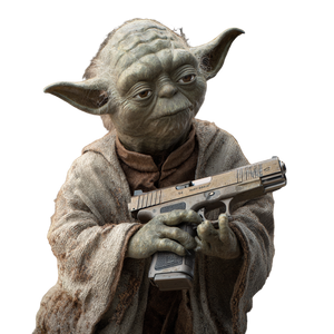 Yoda With Glock Vinyl Car Decal Sticker – Waterproof & UV-Resistant 3.4133333333333336"