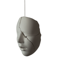 Porcelain Mask Fracture Vinyl Car Decal Sticker – Waterproof & UV-Resistant 8.0"