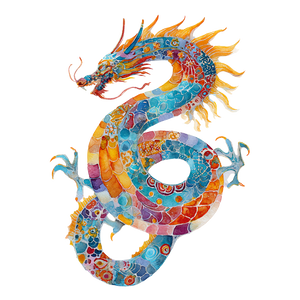 Klimt-Style Dragon Vinyl Car Decal Sticker – Waterproof & UV-Resistant 3.4133333333333336"