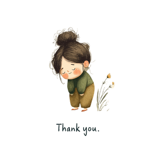 Cute Thanking Figure Vinyl Car Decal Sticker – Waterproof & UV-Resistant 3.4133333333333336"