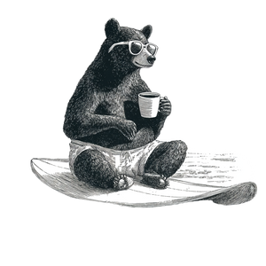Surfing Bear Sketch V2 Vinyl Car Decal Sticker – Waterproof & UV-Resistant 6.826666666666667"