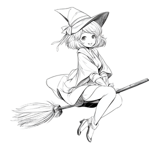 Anime Witch Girl V3 Vinyl Car Decal Sticker – Waterproof & UV-Resistant 3.4133333333333336"