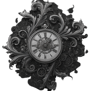 Filigree Clock Vinyl Car Decal Sticker – Waterproof & UV-Resistant 3.4133333333333336"