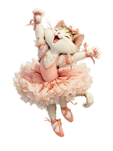 Cheerful Ballet Cat Vinyl Car Decal Sticker – Waterproof & UV-Resistant 4.1066666666666665"