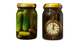 Pickle And Clock Jars Vinyl Car Decal Sticker – Waterproof & UV-Resistant 5.4