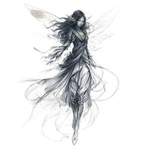 Mystical Fairy Sketch Vinyl Car Decal Sticker – Waterproof & UV-Resistant 3.4133333333333336"