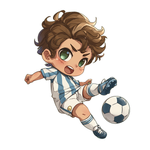 Chibi Football Star Vinyl Car Decal Sticker – Waterproof & UV-Resistant 3.4133333333333336"