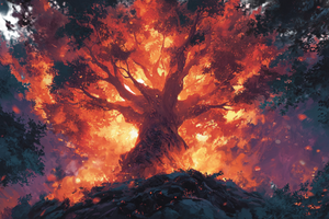 Burning Magical Tree Vinyl Car Decal Sticker – Waterproof & UV-Resistant 2.986666666666667"