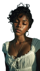 Black Woman Portrait V18 Vinyl Car Decal Sticker – Waterproof & UV-Resistant 9.706666666666667"