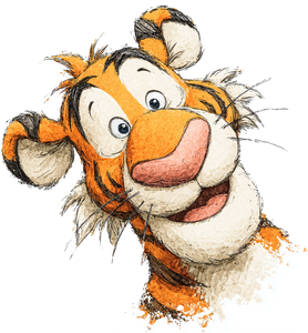 Cartoon Tigger Head Vinyl Car Decal Sticker – Waterproof & UV-Resistant 7.36"