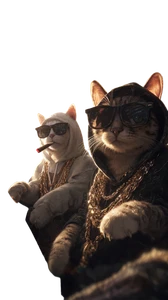 Gangster Cats Driving Vinyl Car Decal Sticker – Waterproof & UV-Resistant 9.706666666666667"