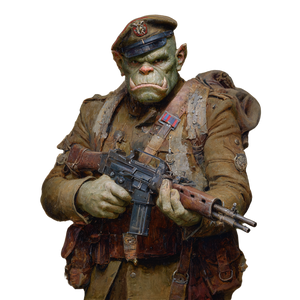 Orc In Uniform Vinyl Car Decal Sticker – Waterproof & UV-Resistant 3.4133333333333336"