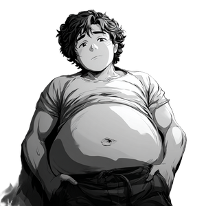 Bloated Manga Man Vinyl Car Decal Sticker – Waterproof & UV-Resistant 6.826666666666667"