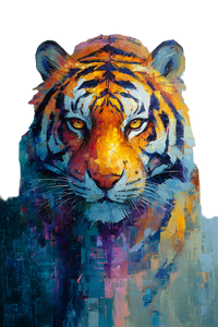 Abstract Tiger Painting V2 Vinyl Car Decal Sticker – Waterproof & UV-Resistant 8.96"