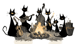 Black Cats Playing Vinyl Car Decal Sticker – Waterproof & UV-Resistant 5.4