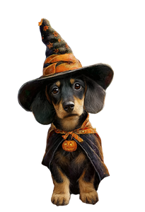 Halloween Dachshund Wizard Vinyl Car Decal Sticker – Waterproof & UV-Resistant 4.373333333333333"
