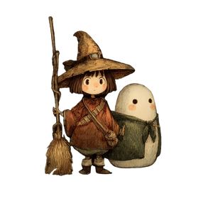 Ghibli Witch & Ghost Vinyl Car Decal Sticker – Waterproof & UV-Resistant 3.4133333333333336"
