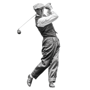 Vintage Golfer Swing Vinyl Car Decal Sticker – Waterproof & UV-Resistant 3.4133333333333336"