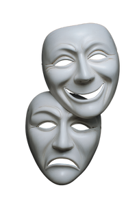 Dual Emotion Mask V2 Vinyl Car Decal Sticker – Waterproof & UV-Resistant 8.96"