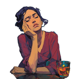 Drunk Woman Vinyl Car Decal Sticker – Waterproof & UV-Resistant 6.826666666666667"