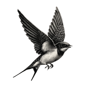 Flying Swallow Tattoo Vinyl Car Decal Sticker – Waterproof & UV-Resistant 3.4133333333333336"
