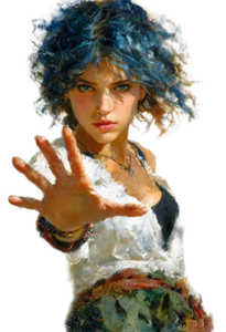 Fearful Blue-Haired Girl Vinyl Car Decal Sticker – Waterproof & UV-Resistant 4.373333333333333"