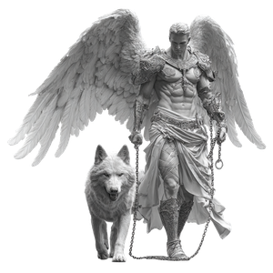 Angel With Wolf Vinyl Car Decal Sticker – Waterproof & UV-Resistant 3.4133333333333336"