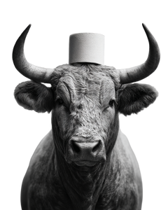 Bull With Toilet Paper Vinyl Car Decal Sticker – Waterproof & UV-Resistant 4.0"