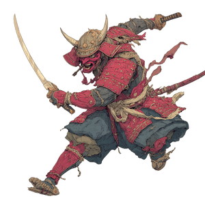 Samurai Oni Fight Vinyl Car Decal Sticker – Waterproof & UV-Resistant 3.4133333333333336"