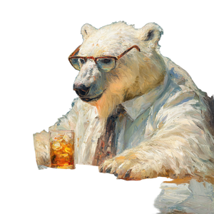 Tech-Savvy Polar Bear Vinyl Car Decal Sticker – Waterproof & UV-Resistant 3.4133333333333336"