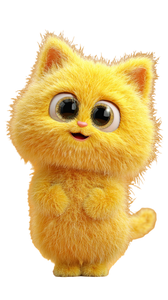 Fluffy Yellow Kitten V2 Vinyl Car Decal Sticker – Waterproof & UV-Resistant 4.8533333333333335"