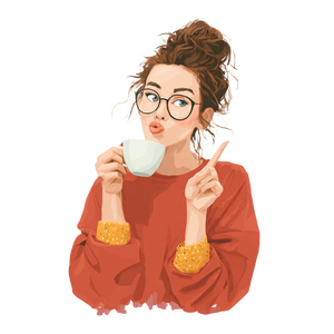Sipping Coffee Woman Vinyl Car Decal Sticker – Waterproof & UV-Resistant 3.4133333333333336"