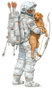 Astronaut With Dog V2 Vinyl Car Decal Sticker – Waterproof & UV-Resistant 4.746666666666667"