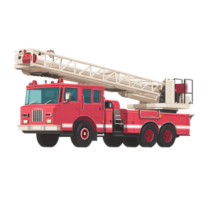 Cute Fire Truck V3 Vinyl Car Decal Sticker – Waterproof & UV-Resistant 3.4133333333333336"