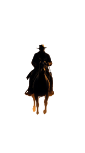 Galloping Cowboy Silhouette Vinyl Car Decal Sticker – Waterproof & UV-Resistant 4.8533333333333335"