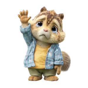 Sad Cartoon Squirrel Vinyl Car Decal Sticker – Waterproof & UV-Resistant 3.4133333333333336"